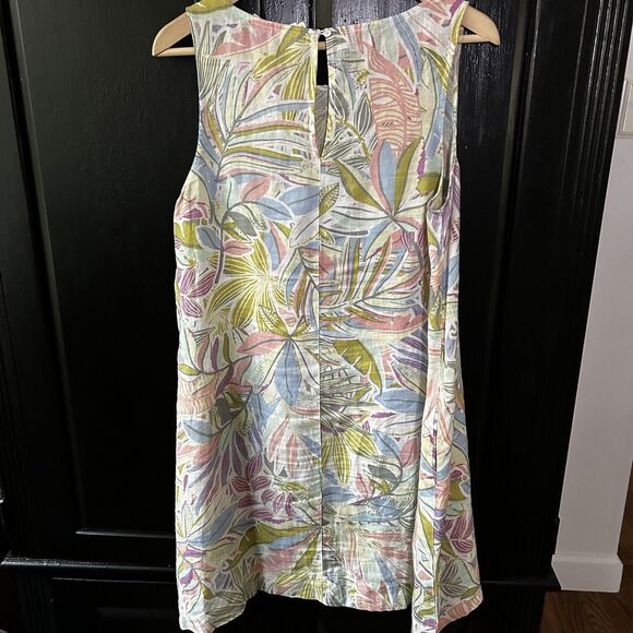 C&C California Linen Dress Size Medium Sleeveless Shift Colorful Floral Print - Picture 8 of 9